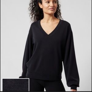 Athleta seasoft v neck sweatshirt black sz